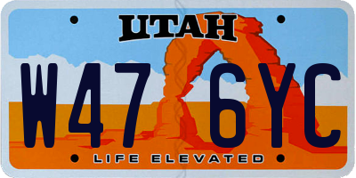 UT license plate W476YC