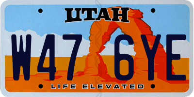 UT license plate W476YE