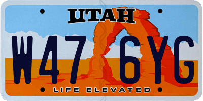 UT license plate W476YG