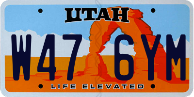 UT license plate W476YM