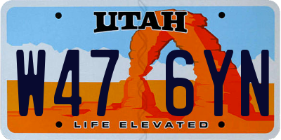 UT license plate W476YN