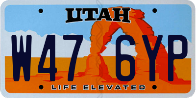 UT license plate W476YP