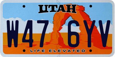 UT license plate W476YV