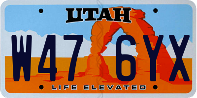 UT license plate W476YX