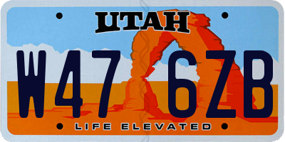 UT license plate W476ZB