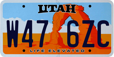 UT license plate W476ZC