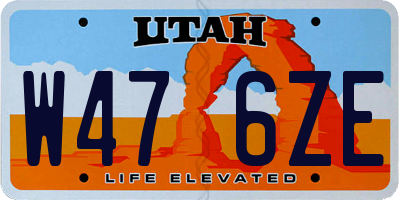 UT license plate W476ZE