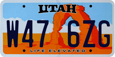 UT license plate W476ZG