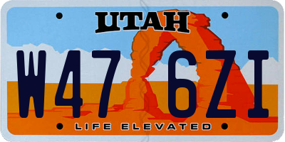 UT license plate W476ZI