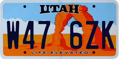 UT license plate W476ZK