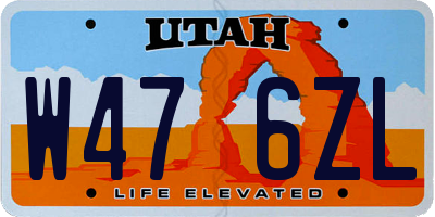 UT license plate W476ZL