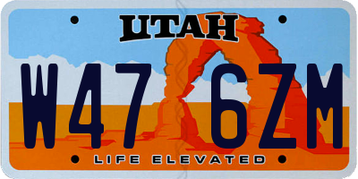 UT license plate W476ZM