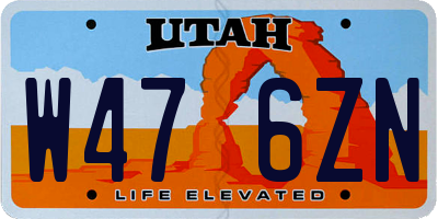 UT license plate W476ZN