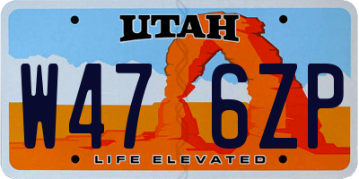 UT license plate W476ZP