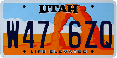 UT license plate W476ZQ