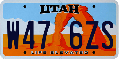UT license plate W476ZS