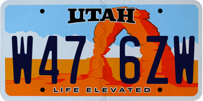 UT license plate W476ZW