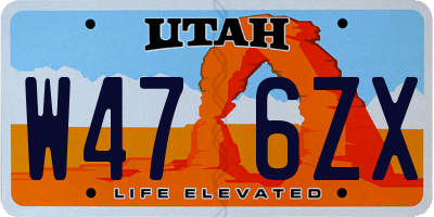 UT license plate W476ZX