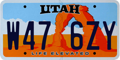 UT license plate W476ZY