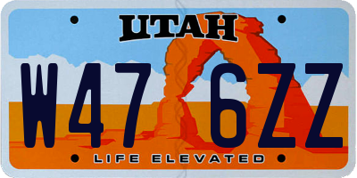 UT license plate W476ZZ