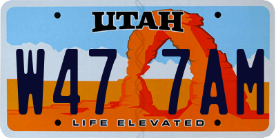 UT license plate W477AM