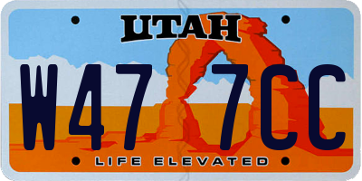 UT license plate W477CC