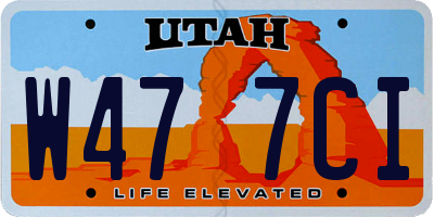 UT license plate W477CI