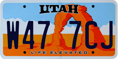 UT license plate W477CJ