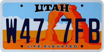 UT license plate W477FB