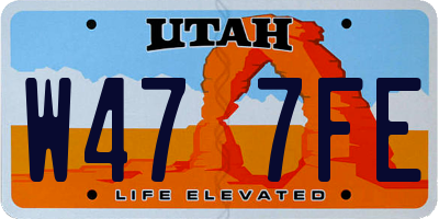 UT license plate W477FE