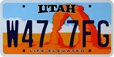 UT license plate W477FG
