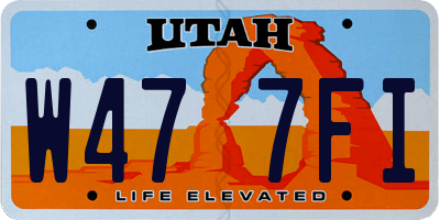UT license plate W477FI