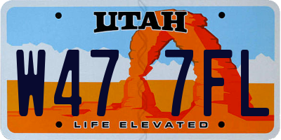 UT license plate W477FL