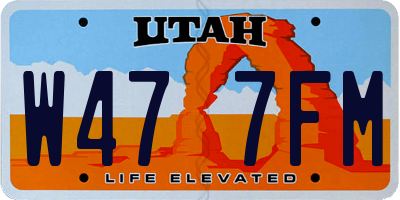 UT license plate W477FM