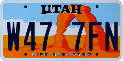 UT license plate W477FN