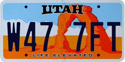 UT license plate W477FT