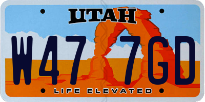 UT license plate W477GD