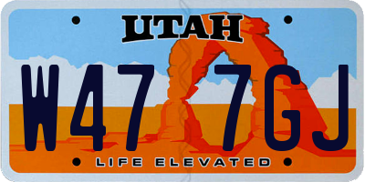 UT license plate W477GJ