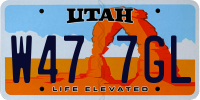 UT license plate W477GL