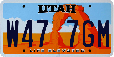UT license plate W477GM