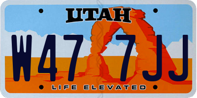 UT license plate W477JJ