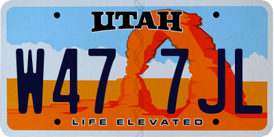 UT license plate W477JL