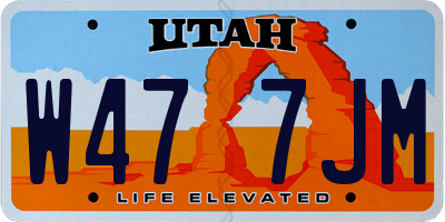 UT license plate W477JM