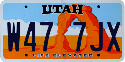 UT license plate W477JX