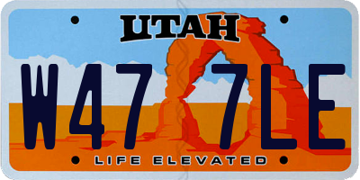 UT license plate W477LE