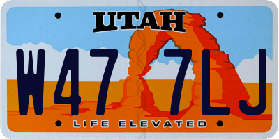 UT license plate W477LJ