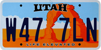 UT license plate W477LN