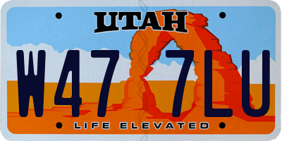 UT license plate W477LU