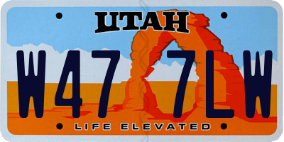 UT license plate W477LW