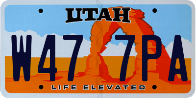 UT license plate W477PA